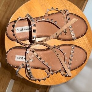 Steve Madden Nude Studded Gladiator Sandals